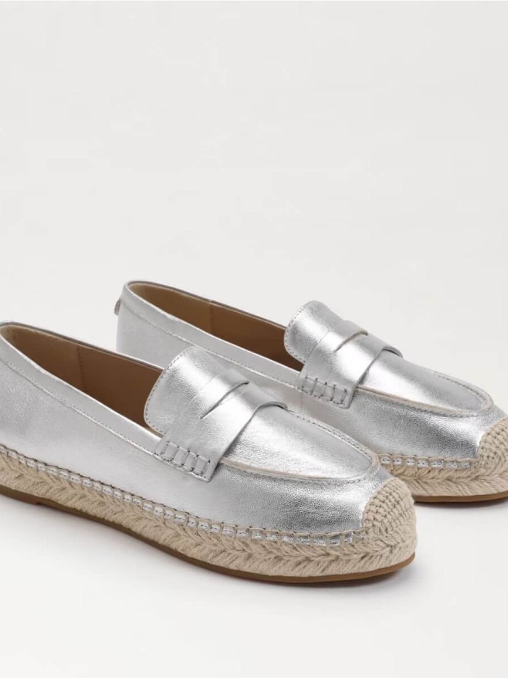 Sam Edelman Silver Espadrille Penny Loafers